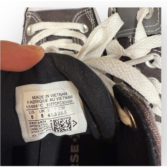 Converse Mens Size 8 Chuck Taylor All Star 154841C Gray Running Shoes Sneakers - Picture 6 of 16